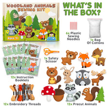 Load image into Gallery viewer, WOODLAND ANIMAL SEWING KIT
