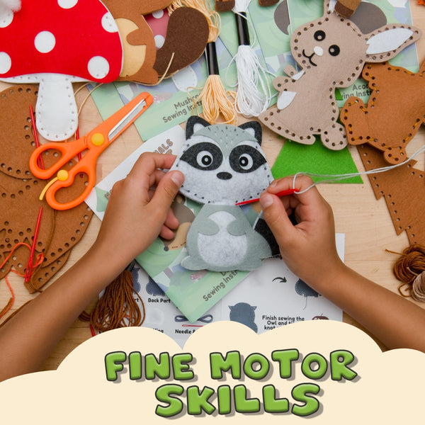 Dezzy's Workshop Sewing Kit for Kids - Woodland Animals Kids Sewing Kit - Make Your Own Stuffed Animal Kit - Felt Stitch Art and Craft Toys for Boys