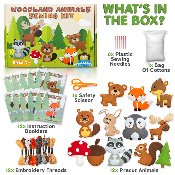 WOODLAND ANIMAL SEWING KIT